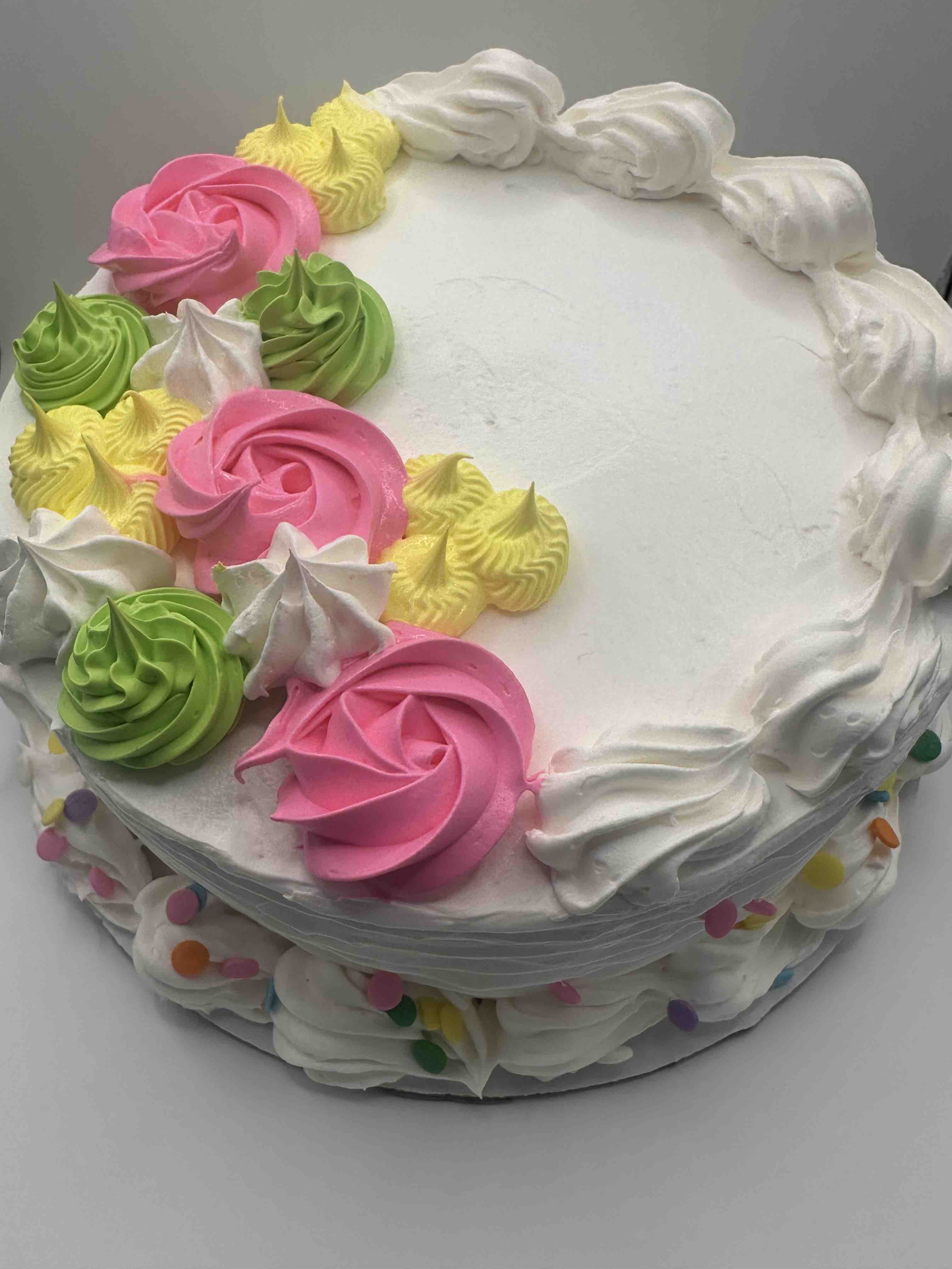 Flower Decorated Ice Cream Cake